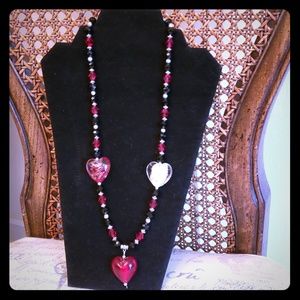 Glass heart necklace